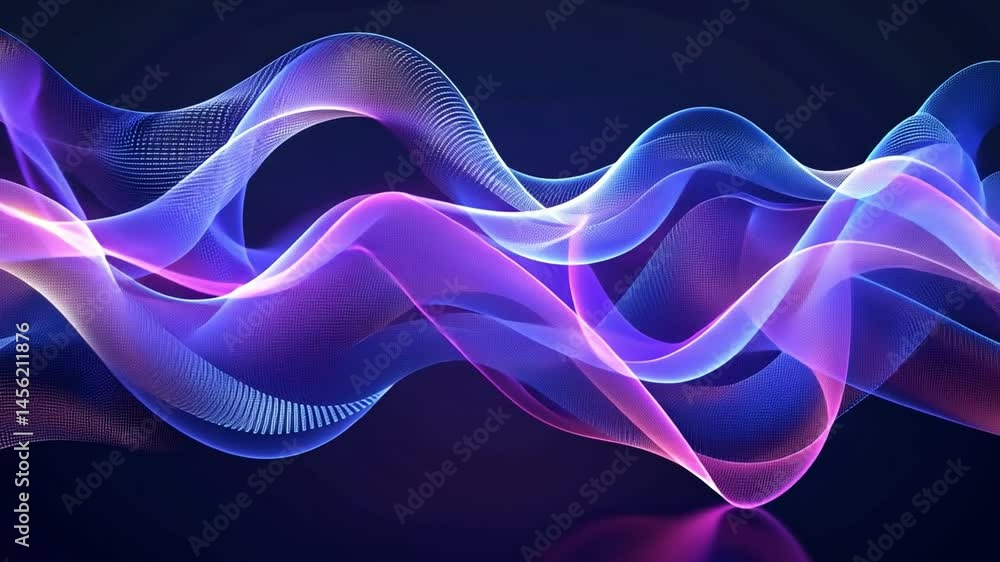 Vibrant abstract design featuring flowing waves in purple and blue, with smooth curves and gradients that evoke energy and movement in dynamic visual experience. Vibrant abstract design featuring flowing waves in purple and blue, with smooth curves and gradients that evoke energy and movement in dynamic visual experience.