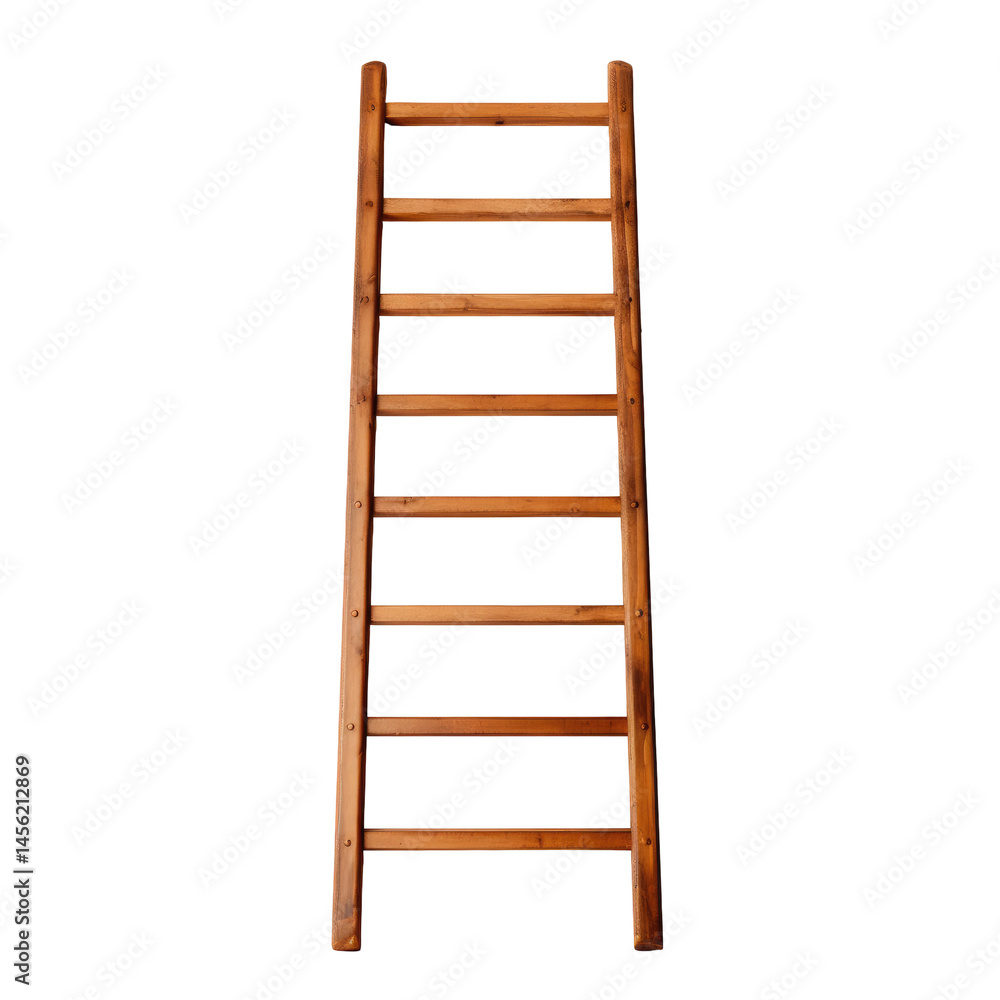 Old Wooden Ladder Isolated on White Background Old Wooden Ladder Isolated on White Background