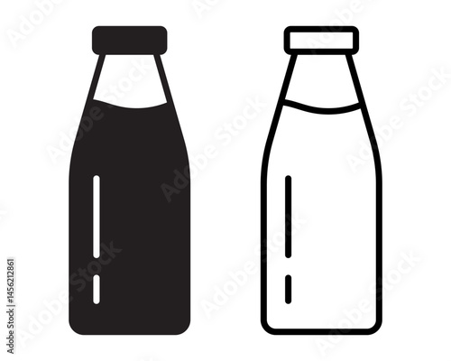 Bottle icon. Milk bottle icons.
