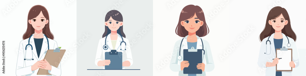 Vector of a female doctor in her uniform Vector of a female doctor in her uniform