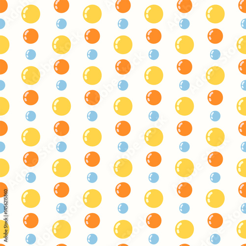 Seamless pattern of hand drawn doodle bubbles on isolated background. Design for celebrations, scrap booking, textile, home and nursery decor, paper craft.