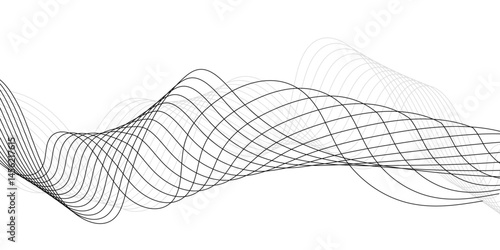 Abstract white background with a glowing abstract waves. Abstract wave element for design. Digital frequency track equalizer, Futuristic background design. Long exposure, Light painting photography.