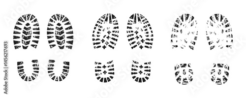 Set Grunge silhouette of footprint vector illustrations