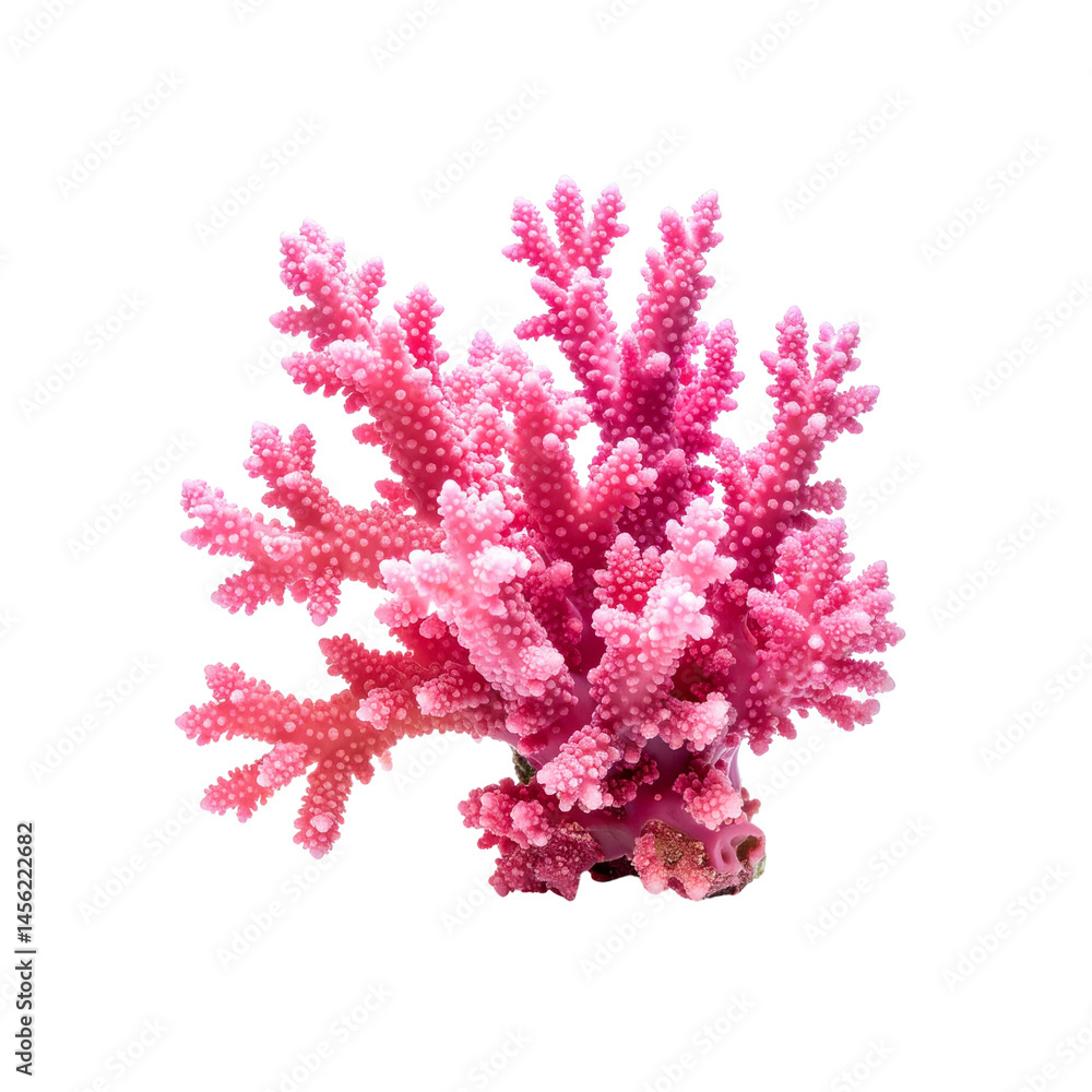 Naklejka premium Pink coral reef marine life underwater ocean sea nature aquatic biology growth on transparent background