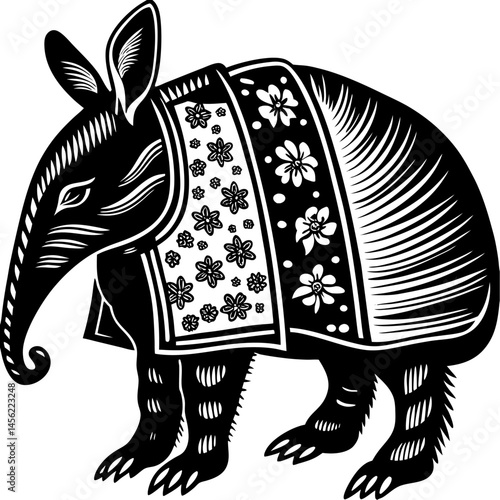 An Aardvark with a Chinese cot vector image.