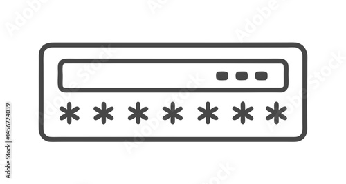 An illustration of a password input field featuring asterisks to conceal the characters.