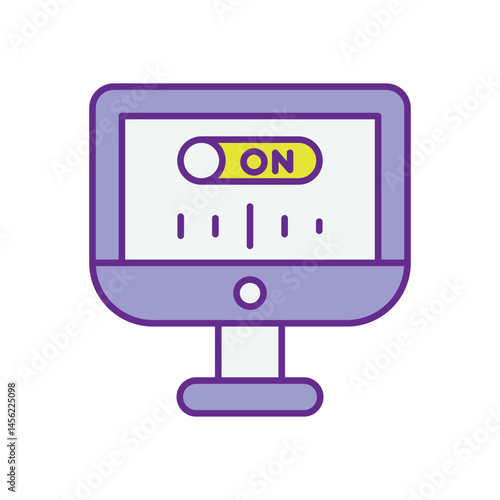 Computer Turn On vector icons stock illustration