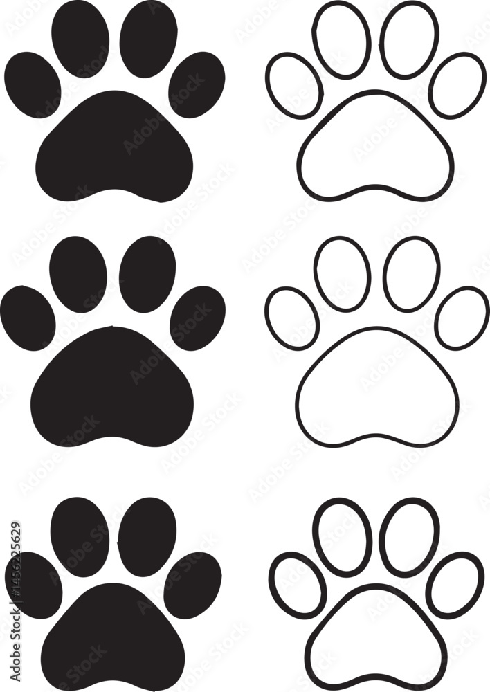 Fototapeta premium set of black silhouettes of cats