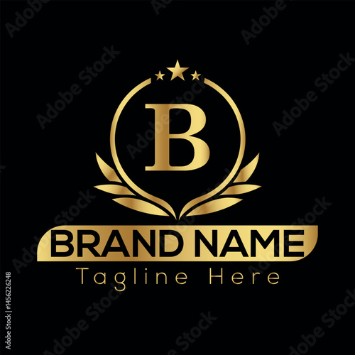 Golden vector illustration of a dollar symbol with a vintage gold design B logo design