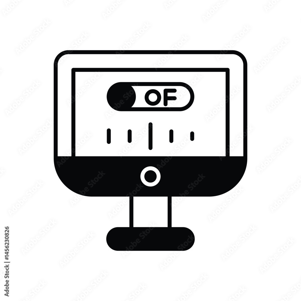 Computer Turn Off vector icons stock illustration Computer Turn Off vector icons stock illustration
