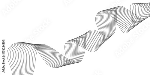 Abstract white background with a glowing abstract waves. Abstract wave element for design. Digital frequency track equalizer, Futuristic background design. Long exposure, Light painting photography.