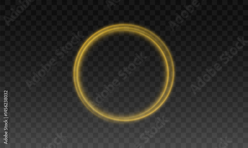 Golden Light Lines Forming Abstract Swirl and Spiral Waves – Bright Round Background with Glowing Energy Flare, Glitter Particles, and Transparent Vortex Effect – Vector Design

