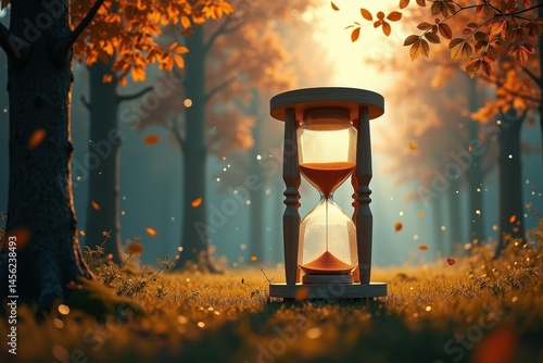 Natures timeless pause.. Serene hourglass nestled amidst natures tranquility embodies timeless pause between life and its passage slowly.