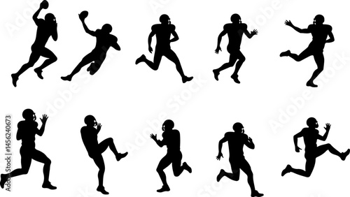 Wallpaper Mural American Football Player Silhouette Vector Bundle – Quarterback, Running, Catching, Throwing Poses Torontodigital.ca