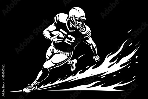 American Football Player Silhouette Vector Bundle – Quarterback, Running, Catching, Throwing Poses