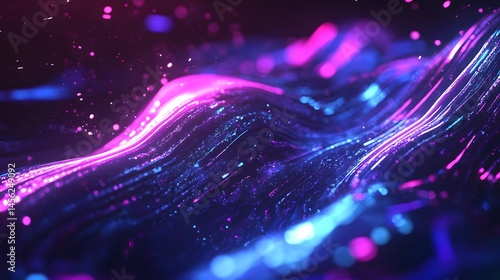 Abstract digital design with vibrant neon colors.