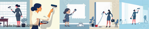 secretary character vector is painting