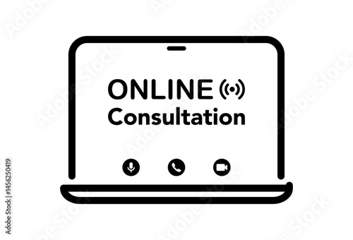 Online medical consultation. Customer Support Service. Online consultation vector icons.