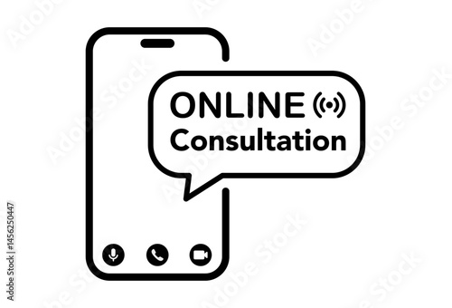 Online medical consultation. Customer Support Service. Online consultation vector icons.