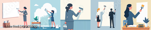 secretary character vector is painting