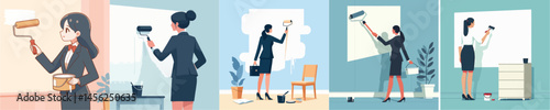 secretary character vector is painting