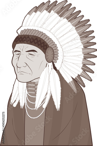 昔のインディアン酋長っぽい人