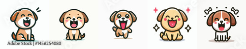 Cute little dog vector laughing happily