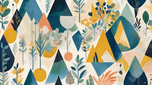 A vibrant and eclectic studio wallpaper design bursting with colorful textures