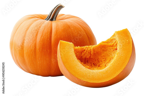 Vibrant Orange Pumpkin, Isolated on White Background, Perfect for Autumn Designs and Fall on transparent background