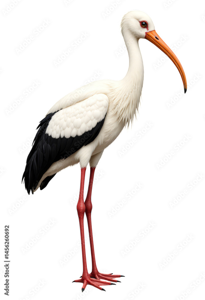 White Stork Illustration with Transparent Background White Stork Illustration with Transparent Background