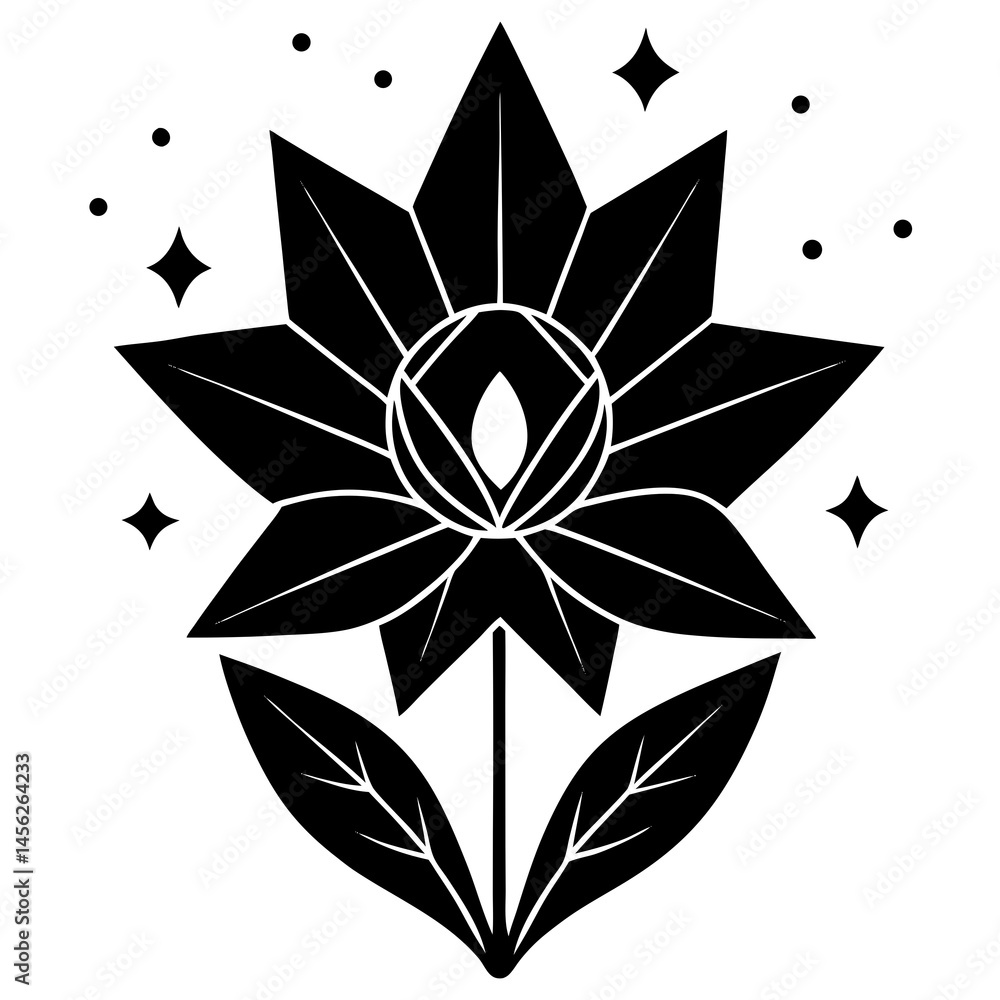 Obraz premium black and white flower