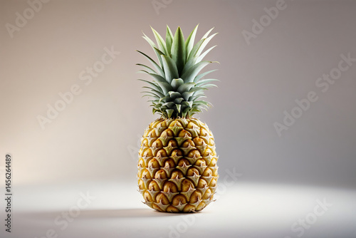 Pineapple on studio background, still life scene 