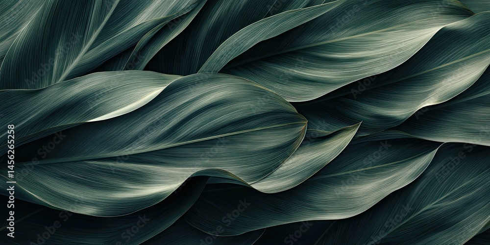 Abstract botanical foliage with natural curves and a calming aesthetic style Abstract botanical foliage with natural curves and a calming aesthetic style