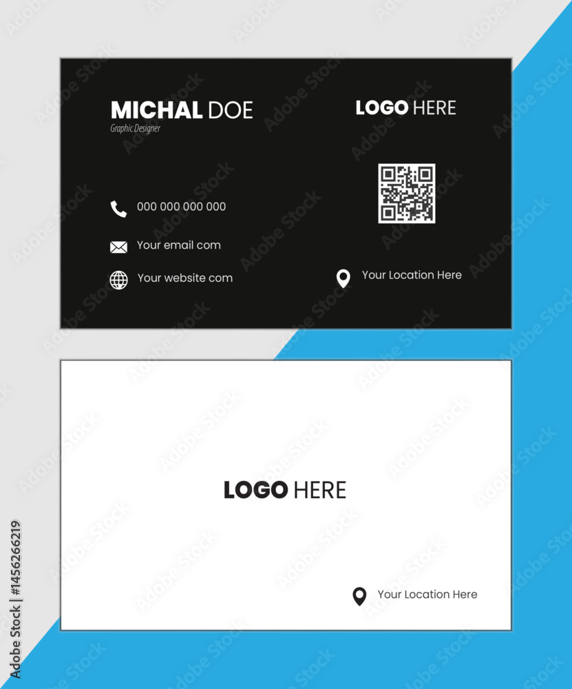 Set of modern business card print template. Set of modern business card print template.