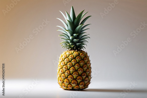 Pineapple on studio background, still life scene 