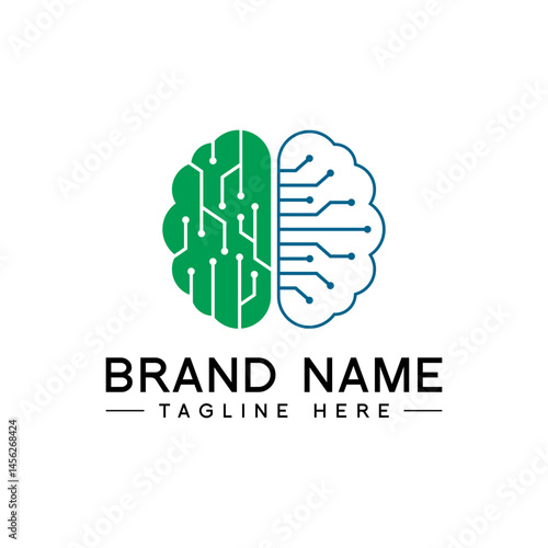 Brain technology vector logo illustration.This logo suitable for business