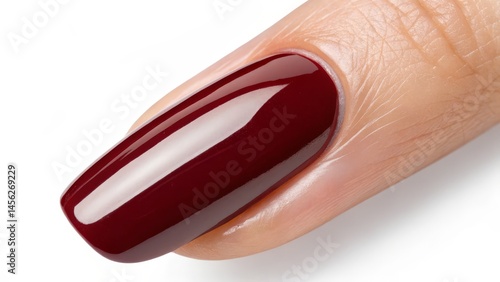 Close-up of Burgundy Nail P...
