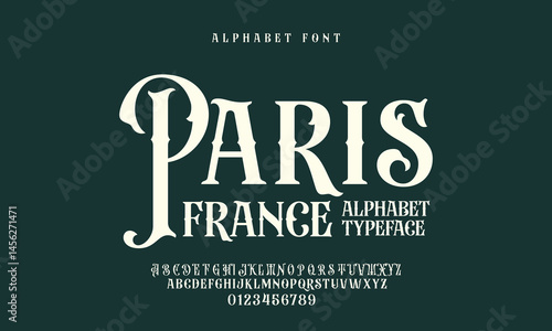 font alphabet Vintage paris france Victorian typeface decorative Font