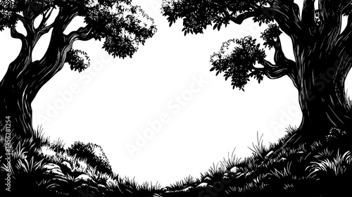 Ancient Trees Standing Sentinel, vector design
