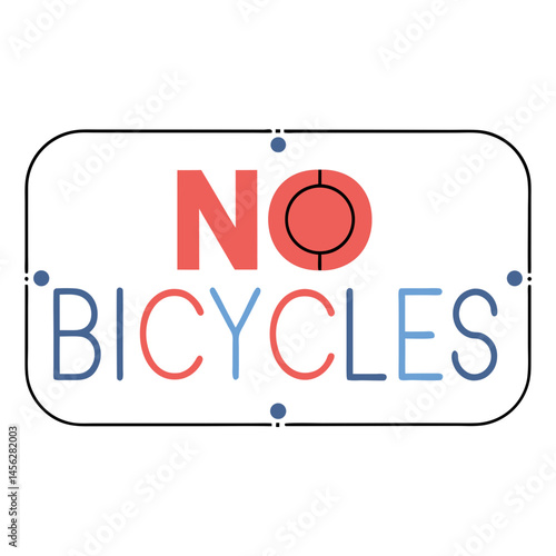 No bicycles sign indicating prohibition, vector design for parks and recreational areas regulations