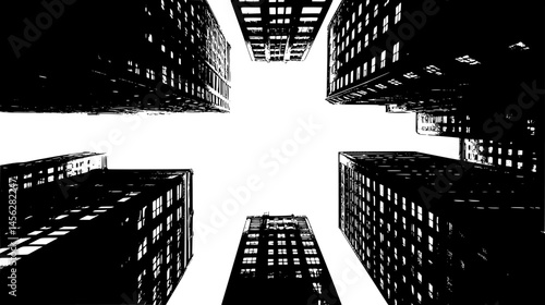 Buildings Stretching To Open Sky, vector design