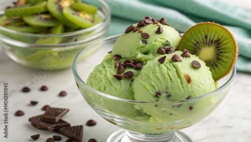 Kiwi Ice Cream with Chocola...