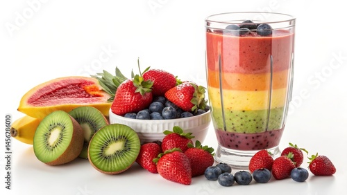 Layered Rainbow Fruit Smoot...