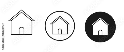 Home icon, Web home icon for apps and websites, House icon, Home sign in circle or Main page icon
Home sign in circle or Main page icon in filled  thin line, outline and stroke style 