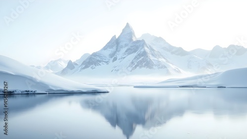 Wallpaper Mural Scenic snow covered mountains reflecting in lake, winter landscape, Antarctica, cold, remote, scenic Torontodigital.ca