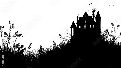 Overgrown Victorian With Hidden Secrets, vector design