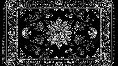 Patterned Shawl With Stitched Designs, vector design