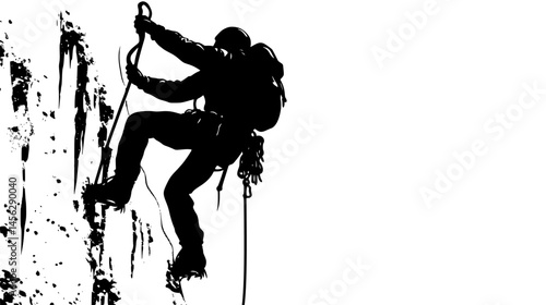 Person Ascending Ice Formation With Tools, vector design