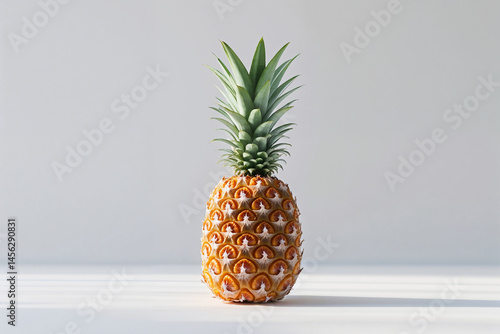 Pineapple on studio background, still life scene 