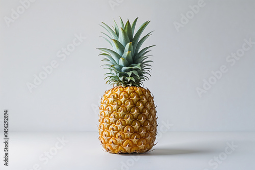 Pineapple on studio background, still life scene 